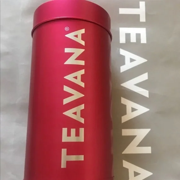 TEAVANA X2 Red Metal Tea Storage Tin 8 oz NEW - Picture 3 of 3